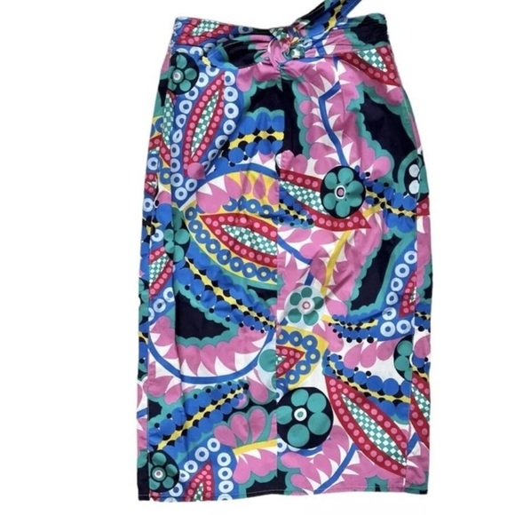 J. Crew Tie-back tulip skirt in colorful Ratti kaleidoscope floral size 4 - Picture 2 of 3